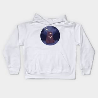 Night - Moon bear Kids Hoodie